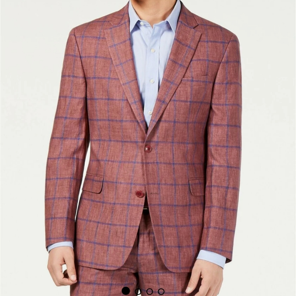Tommy Hilfiger brick and navy plaid Blazer 50reg